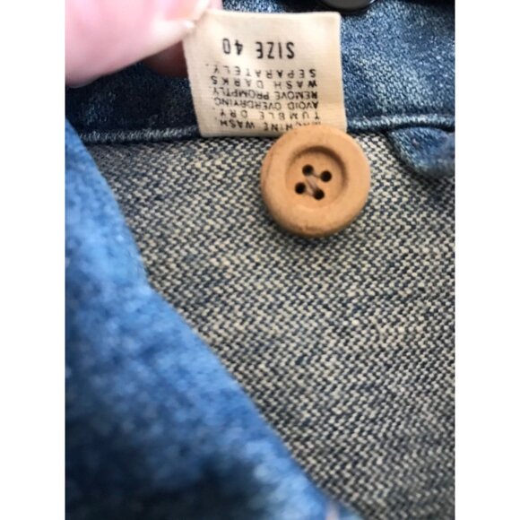 Vtg 1970's Wrangler Range Denim Jean Jacket Size 40 Extra Brown Button - Picture 4 of 8